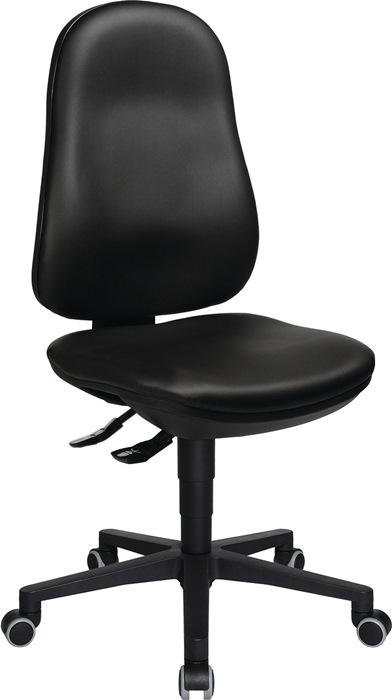 Chaise atelier pivotante Point 70 rouleaux rembourrage simili cuir noir 410-530 mm TOPSTAR_0