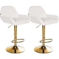 CLP Lot de 2 tabourets de bar Braga Gold similicuir Blanc - blanc polyester 325449_0