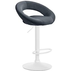 CLP Tabouret de bar Olinda velours Gris foncé/Blanc - gris textile 325999_0