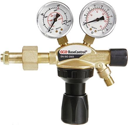 Détendeur pour bouteilles BaseControl Argon/CO2 200 bar - vanne 24 l/min - GCE - Conforme DIN EN ISO 2503_0