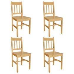 Décoshop26 - Lot de 4 chaises de salle à manger cuisine style rustique en bois de pin CDS021329 - 3001181899787_0