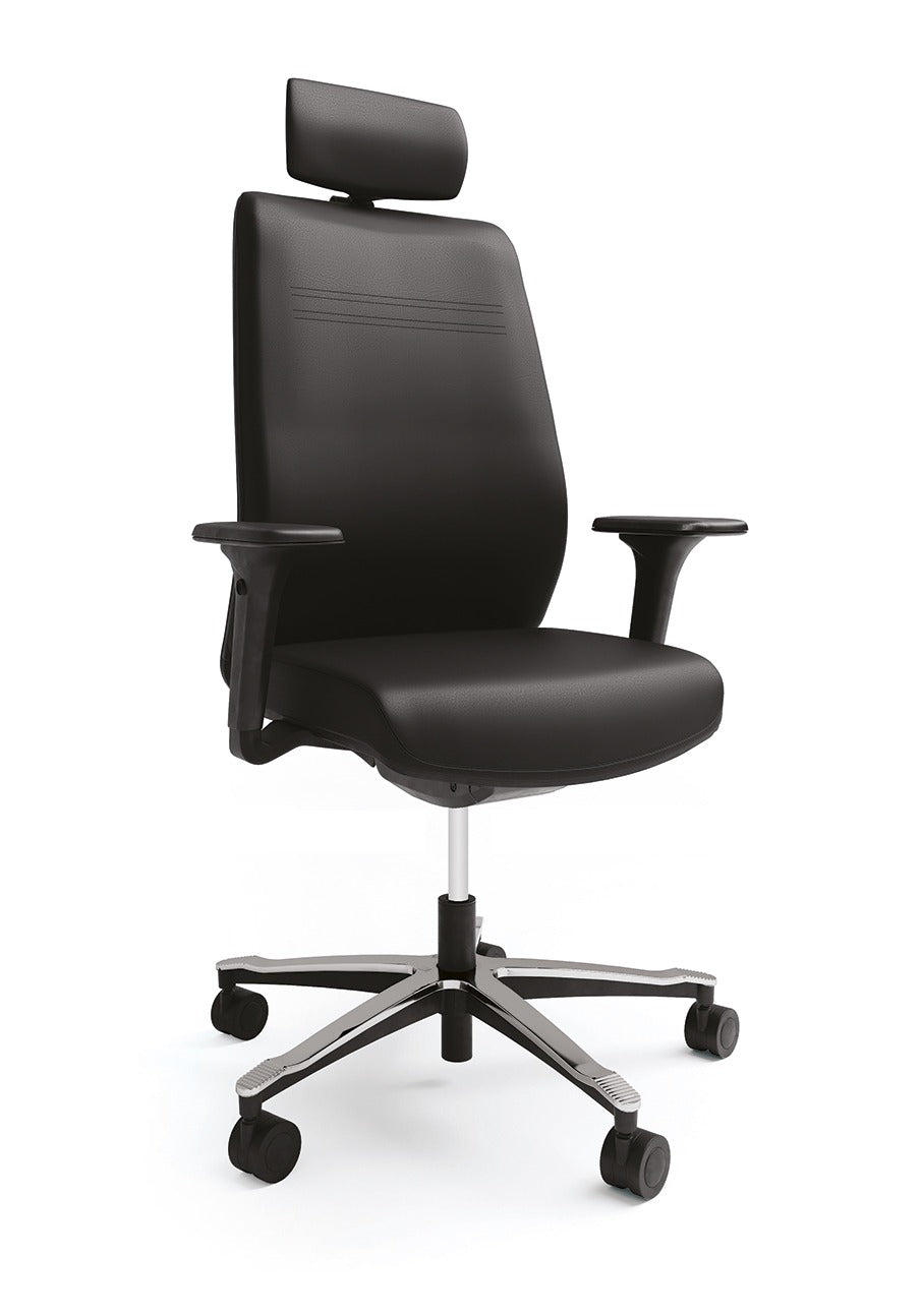 Fauteuil de direction ergonomique en cuir pleine fleur - soutien lombaire 2D - accoudoirs 4D - THEBOSS_0