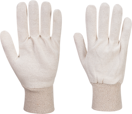 Gant en jersey naturel A040 - XL - Certifié CE - Tricot jauge 18 avec doublure coton et poignets tricotés_0