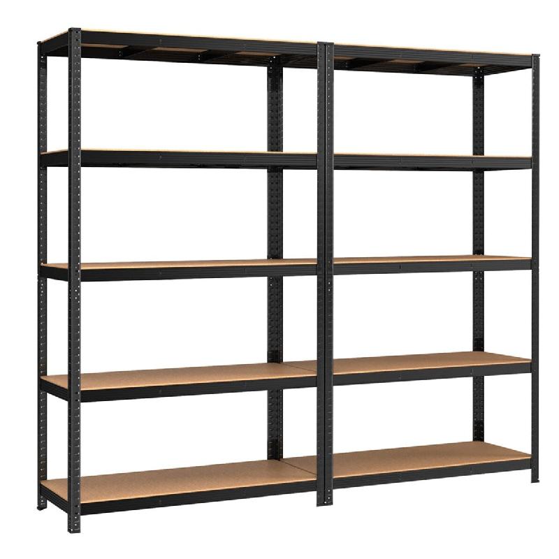 Helloshop26 - Étagère charge lourde à 5 niveaux 60 x 120 x 200 cm meuble de rangement en acier montage sans outil étagère de garage 12_0005570 -_0