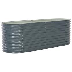Helloshop26 - Jardinière lit surélevé plantes fleurs jardin 240 x 80 x 81 cm acier galvanisé gris 02_0001023 - 3000887232690_0