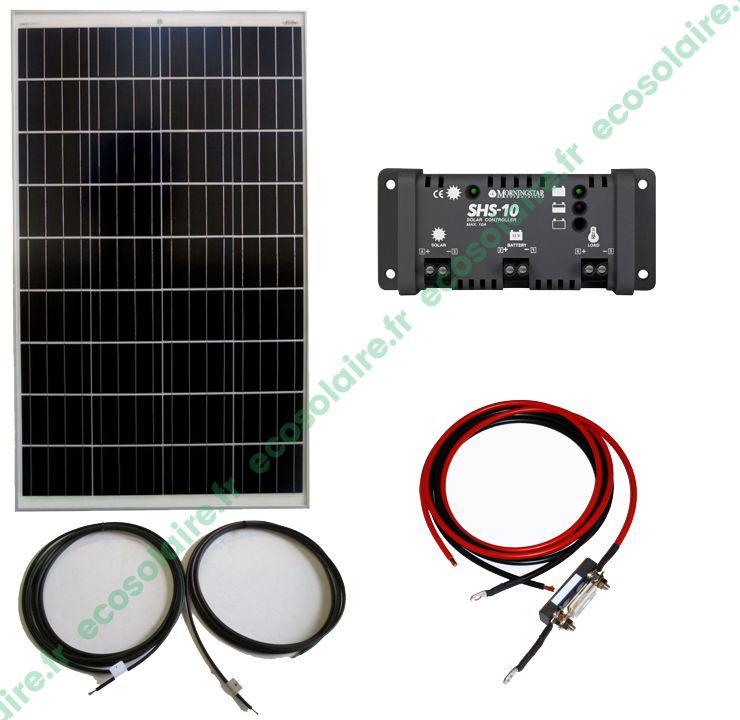 Kit autonome solaire 115W 12V Écosolaire® - Batterie 90Ah - Système de fixation - Conformité UTE C 15-712-2_0