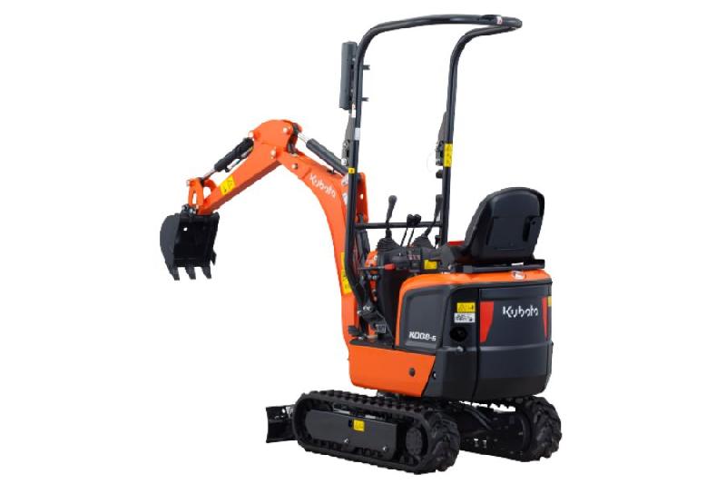 Pelle sur chenilles Kubota K008-5 - 7,6 kW, 700 mm largeur, 1 720 mm profondeur de fouille, 900 kg_0