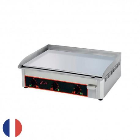 Plaque à snacker électrique chromée Sofraca - professionnelle, lisse, en inox avec revêtement chrome et garantie 3 ans_0