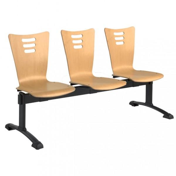 Poutre 3 places en bois - Livré démonté - Adapté pour accueils ou salles d'attente - Marque Rolléco_0