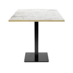 Restootab - Table 70x70cm - modèle Milan marbre calacatta chants laiton - blanc TB-MIL-7070M-CALAC-LAI_0