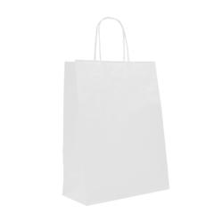 Sac papier blanc poignées torsadées blanc 44+15x46 cm - Vendu par 200 - 3760365400286_0