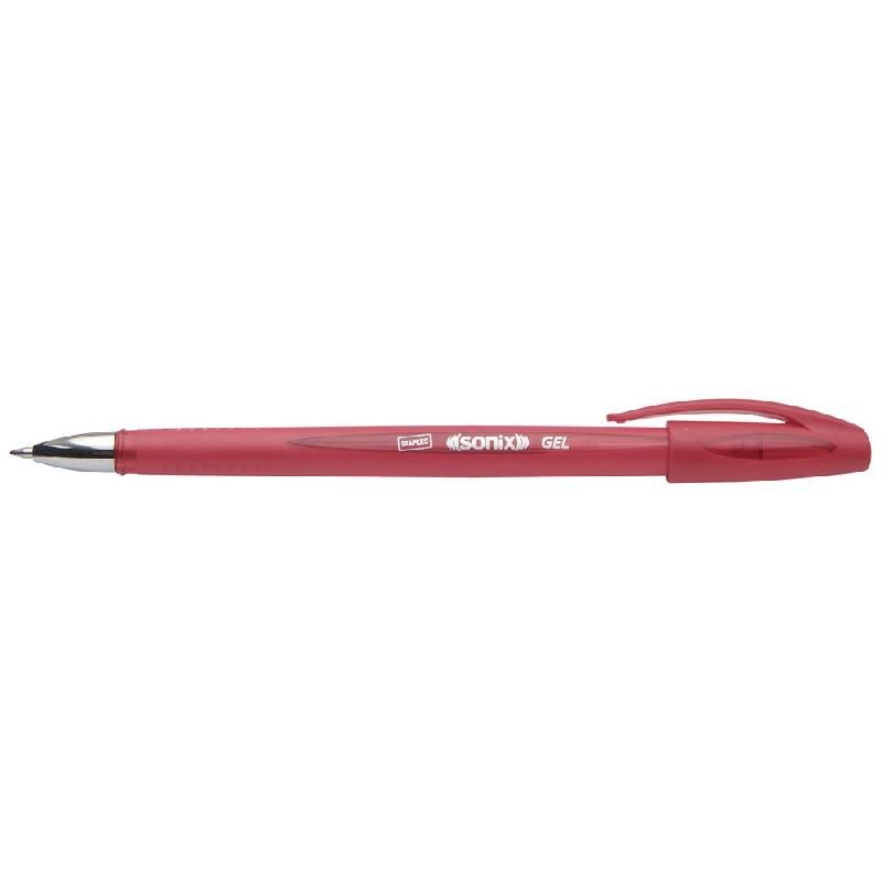 STAPLES STYLO BILLE STAPLES SONIX - CAPUCHON - ENCRE GEL - COLORIS : ROUGE (PRIX À L'UNITÉ)