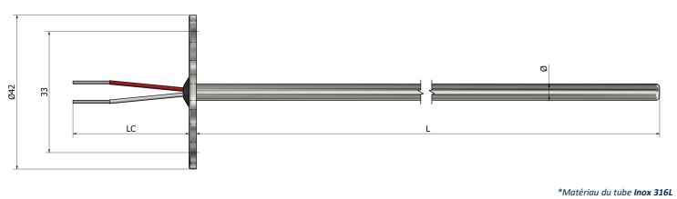 Thermistance avec tête de raccordement interchangeable - sortie fils - HI00 - PTC et NTC (-40°C à +200°C)_0