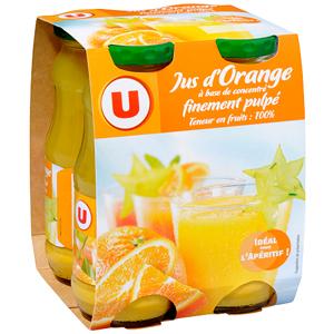 U JUS À BASE DE CONCENTRÉ D'ORANGE BOUTEILLE VERRE 4 X 20 CL_0