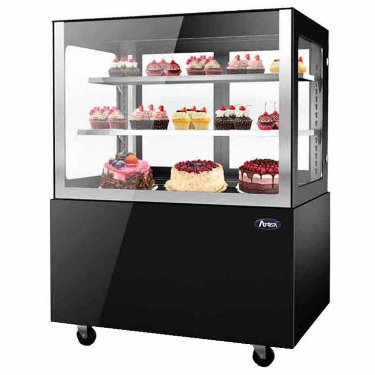 Vitrine de comptoir réfrigérée noire pour pâtisserie service arrière 230 litres - 900x660x1200 mm - WDG096FB_0