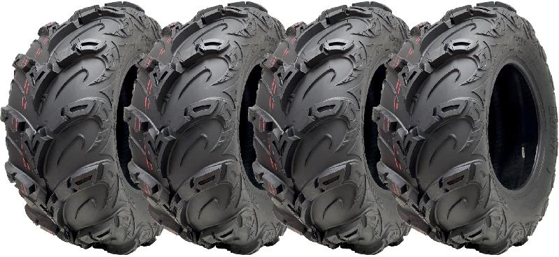 24x10.00-12 ATV Quad Tyres OBOR Mudsling Tubeless Road Legal 267kgs (Set of 4)_0