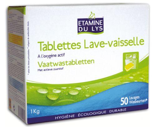 50 tablettes lave-vaisselle - oxygène actif - Etamine du Lys - 1kg - sans phosphate ni EDTA_0