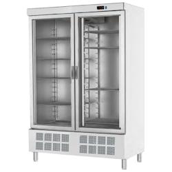 Armoire frigorifique 2 portes en verre 560x542 - 1400x720x2070 mm - 340 W 230/1V - 77020609 Eurast - gris inox 77020609_0