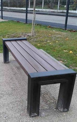 Banc public sans dossier en plastique recyclé - Réduit et minimaliste - Longueurs 165 et 195 cm - HYDE PARK - ADS EQUIPEMENTS EURL_0