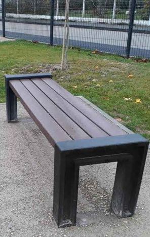 Banc public sans dossier en plastique recyclé, Réduit et minimaliste - Longueurs disponibles 165 et 195 cm - HYDE PARK - ADS EQUIPEMENTS EURL_0