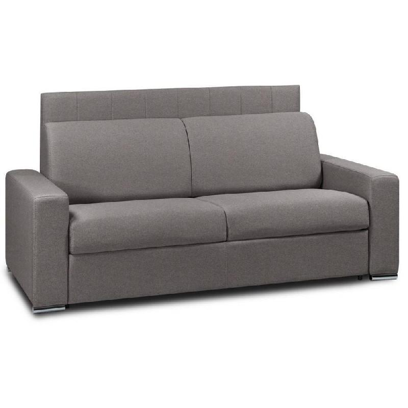 CANAPÉ LIT 3 PLACES LEVALLOIS EXPRESS LATTES 140CM TÊTE DE LIT INTÉGRÉE TWEED MARRON CHOCO MATELAS 16 CM_0