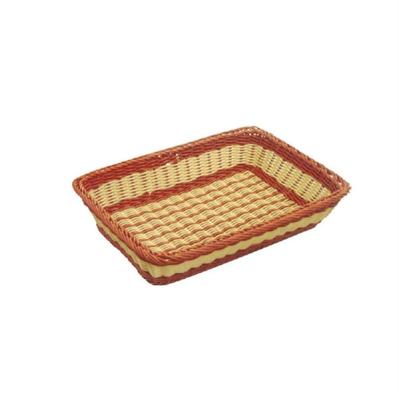 Corbeille effet osier PP bicolore 45x32,5x10,5cm_0