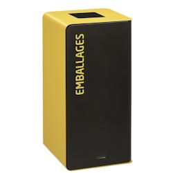 CUBATRI - Borne de tri manganèse avec bac 40L emballages jaune - 54841 - ROSSIGNOL - jaune métal 54841_0