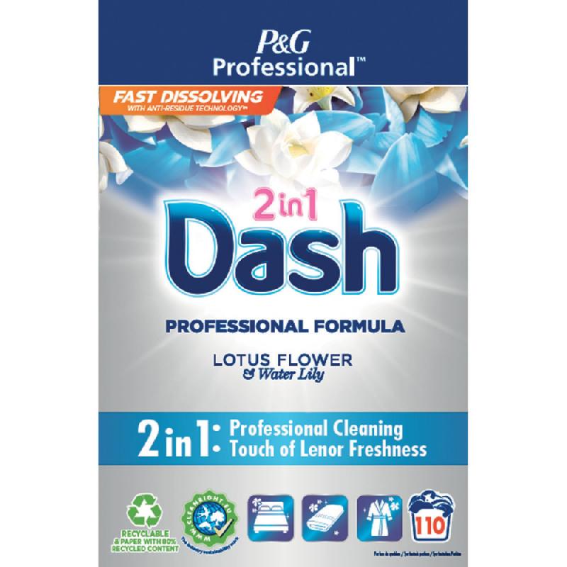 DASH 2 en 1 - Lessive en poudre - Parfum lotus et lys - Baril de 110 doses_0