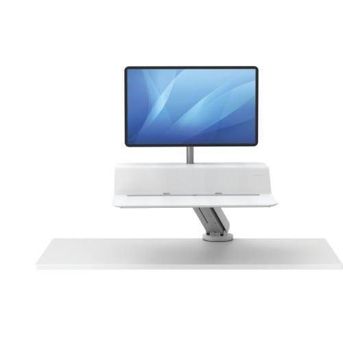 Fellowes - Station de travail assis-debout Lotus RT écran simple blanc - Technologie SmoothLift et passe-câbles intégrés_0