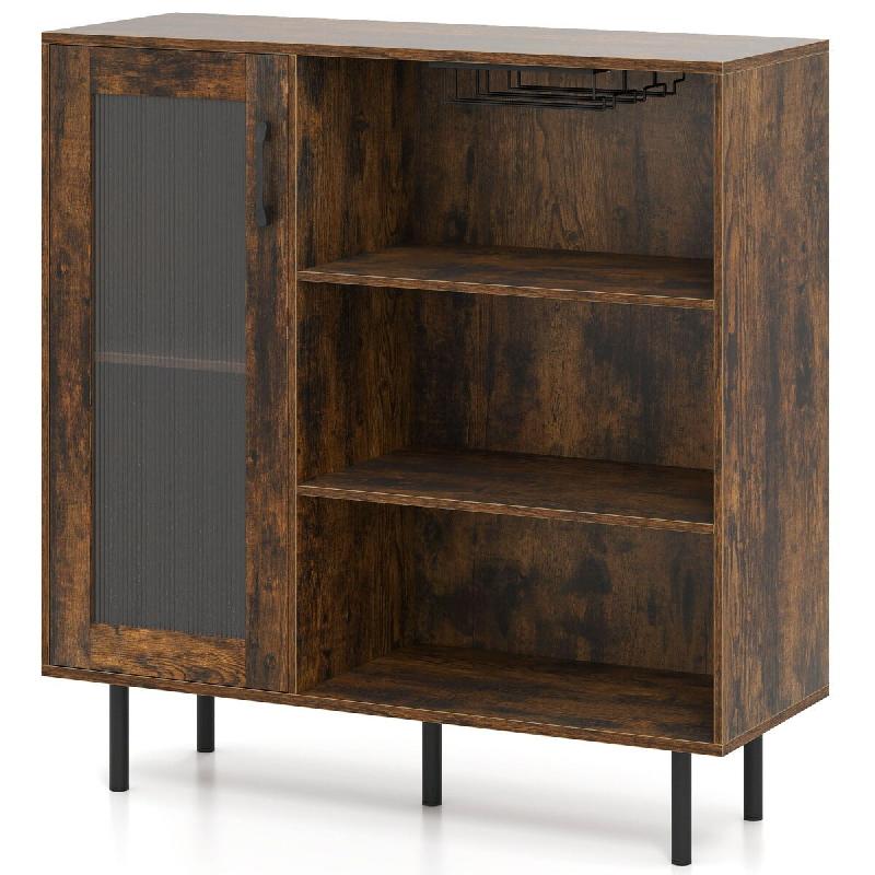 Helloshop26 - Armoire de bar à café avec étagère ajustable 95 x 35 x 98 cm solutions de rangement spacieuses design industriel en 20_0010205 - mé_0