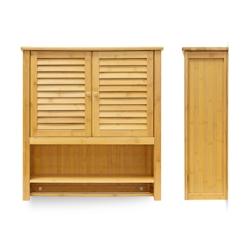 Helloshop26 - Armoire pour salle de bain bambou  66 x 62 cm 3213029 - 3002272344711_0