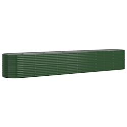Helloshop26 - Jardinière bac lit surélevé plantes fleurs terrasse jardin de jardin acier enduit de poudre 440 x 80 x 68 cm vert 02_0039655 - 300021_0