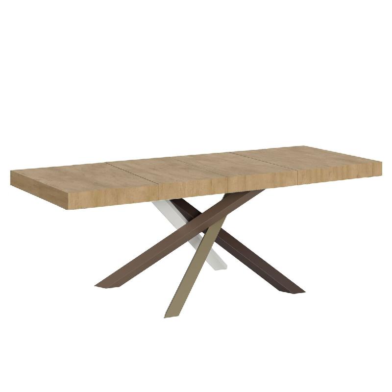 Itamoby Table Extensible 160/420X90 Cm Volantis Premium Chêne Naturel Pieds Multicolores 4/C - marron VE160PRE64ALL-QN_0