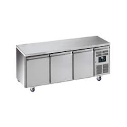 L2G - GN3100BT - desserte refrigeree inox centrale -18/-22°c,  gaz r290, 3 p. Gn1/1,  sur roulettes ø 100 mm - GN3100BT_0