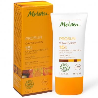 MELVITA CRME SOLAIRE BIO SPF15 PEAUX MATES MELVITA