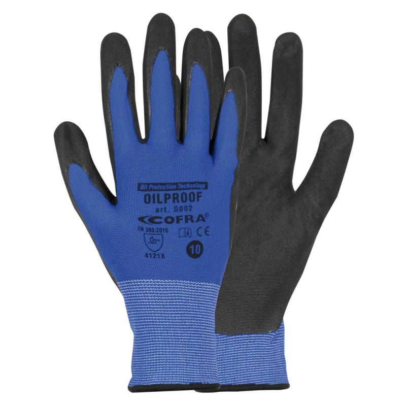 Gants de manutention Oilproof - Doublure en nylon respirant et revêtement nitrile double couche résistant aux huiles_0