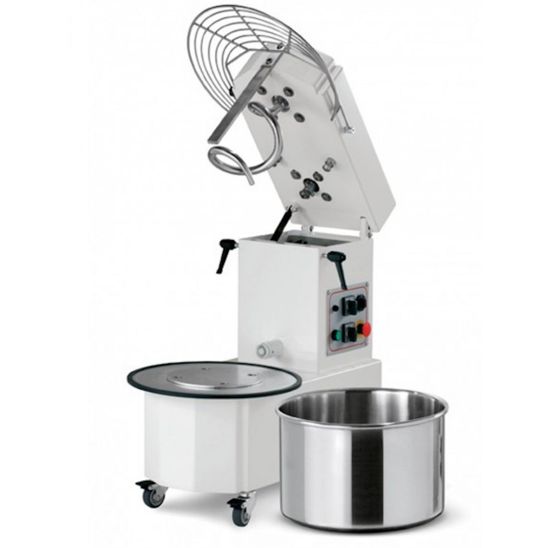 Pétrin spirale cuve amovible Prisma Food - 18/25 kg de pâte, cuve inox 36/40 cm, productivité 56/88 kg/h, 220V/400V_0