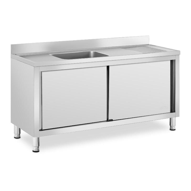 PLONGE INOX SUR MEUBLE 1 BAC ACIER INOXYDABLE 500 X 400 X 240 MM PROFESSIONNELLE 14_0005015_0