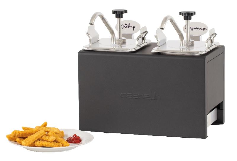 Pompe à sauce froide double - Acier inoxydable CASSELIN CPSF2 - 2 bacs GN 1/6 - 2 x 2,5 litres_0