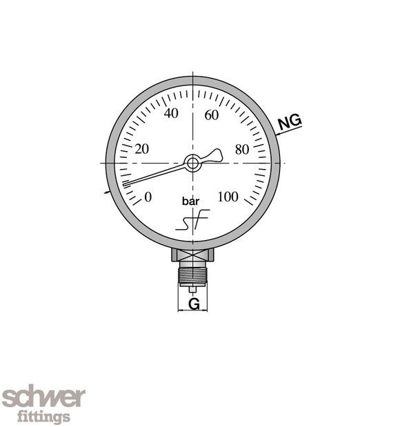 Rm - manomètre à tube de bourdon - schwer fittings - pour mesure de fluides liquides et gazeux_0