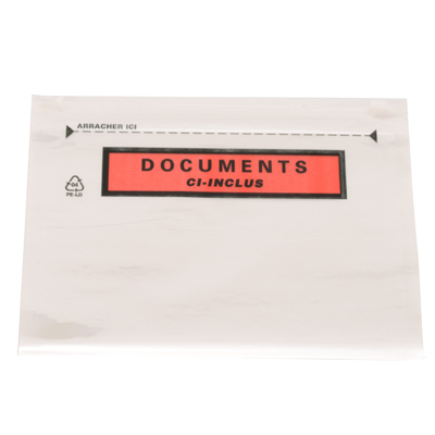 Rouxel - Pochettes adhésives 'documents ci-inclus' - Format A4 plié en 4 - Polyéthylène 30 microns_0