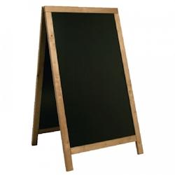 Securit Panneau de trottoir 2 faces (L)580 x (H)870 mm, en bois - noir 3701188022576_0