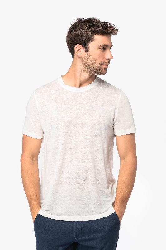 T-shirt en lin homme - NS320 - 100% lin, coupe ajustée et coutures latérales - Marque Native Spirit_0