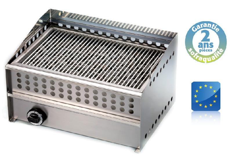 Wood steak grill gaz - L 550 mm - 14096A - cuisson au feu de bois avec pierres réfractaires_0