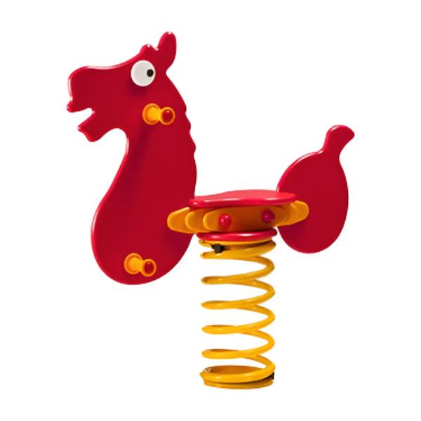 Jeu sur ressort cheval - pour enfants de 2 à 12 ans - structure en polyéthylène résistante aux UV_0