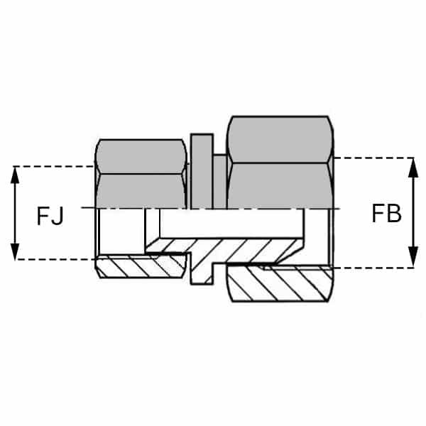 Adaptateurs - Droit femelle tournant JIC - X femelle tournant BSP - Cône 60° - 7/8' , 20.26_0