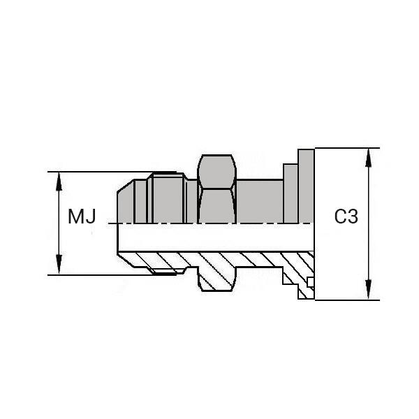 Adaptateurs droit mâle JIC x collet SAE - Série 3000 - MJ 3/4 / CB3 30-1/2 - Ø 3/4' - Ø 1/2'_0