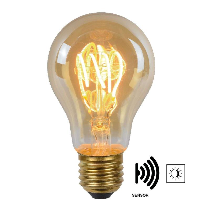 LUCIDE AMPOULE LED E27 A60 4W 2.200K AMBRE DÉTECTEUR JOUR/NUIT