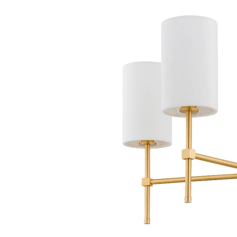 ARGON LUSTRE AZZI ABAT-JOUR EN TISSU BLANC À 5 LAMPES