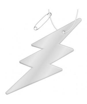 ATTACHE RÉFLÉCHISSANTE EN PVC EN FORME DE FLASH H-10 RFX - BLANC - ACCESSOIRES DE SÉCURITÉ PUBLICITAIRES